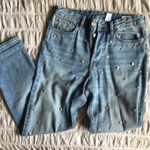 Vintage Fit Studded Jeans - H&M &DENIM brand